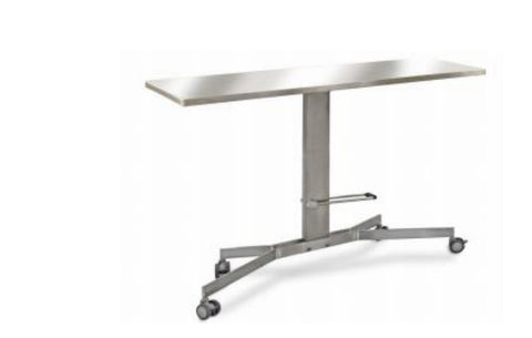 Mesa para instrumental de quirófano en acero inoxidable con pedal hidráulico