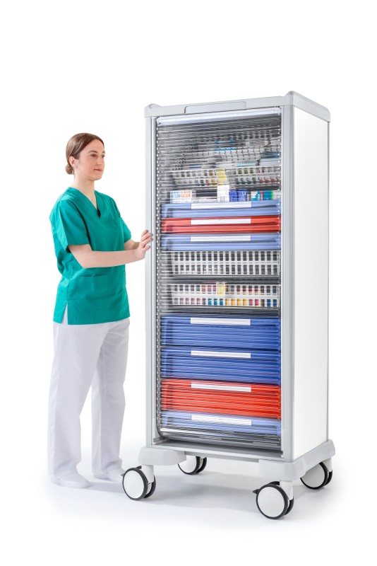 Columna de transporte para farmacia · vista adicional