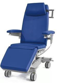 Sillón clínico eléctrico Malvestio Idea 1 ref. 384400 con tapizado azul eléctrico y reposacabezas